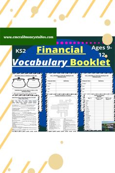 the book cover for financial vocabulary booklet