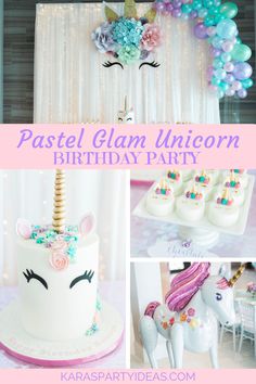 pastel glam unicorn birthday party