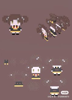 some pixel art with different shapes and sizes