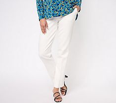 Easily suitable for anything on your schedule, Susan Graver's Smart Ponte knit trousers feature a slightly more tailored, clean straight-leg look that walks you in a trend-right direction. But their timeless silhouette guarantees they'll be a wardrobe go-to for many seasons to come. From Susan Graver.