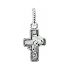 Celebrate the spirit of the season with the Easter Lily Cross charm. A cross is adorned by a white enameled lily. The back is detailed with a dense scroll. White Spiritual Cross Pendant Jewelry, White Spiritual Cross Jewelry And Charms, Easter Lily, A Cross, Cross Charms, Easter Egg, The Spirit, Brighton, Easter Eggs