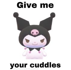 an animal crossing character with the words give me your cuddles written below it