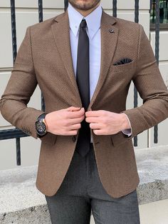 Bojoni Camel Blazer, Knitted Jacket, Dress Suits For Men, Mens Blazer Jacket, Designer Suits For Men