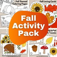 the fall activity pack is filled with pictures and words to help students learn how to use them