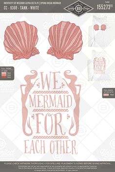 we mermaid for each other cut file from the crafter's workshop, featuring two pink seashells