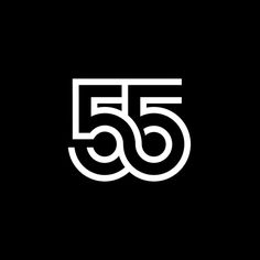 the number 55 is shown in white on a black background and it appears to be fifty five