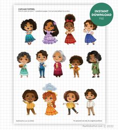 an image of children's avatars in different outfits