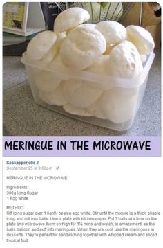 an article about meringue in the microwave