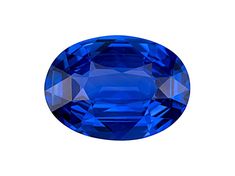 an oval blue sapphire stone on a white background