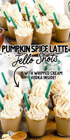 pumpkin spice latte fell's shots with whipped cream