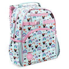 PRICES MAY VARY. Kids Backpack: Disney Minnie Mouse Rainbows school backpack great for ages 4 and up Spacious: Measures 16.5"x13"x6.25" with 18L Capacity School Ready: Features a padded tablet sleeve, a large zip-closure front pocket, a zip-closure stash pocket, and two expandable bottle sleeves on the sides Durable: Made from easy-to-clean polyester and built with padded, adjustable shoulder straps with reinforced stitching and buckle Limited Lifetime Warranty Disney Princess Backpack, Modern Backpack, Backpack For School, Disney Toddler, Kids School Backpack, Toddler Backpack, Backpack For Teens, Bottle Sleeves, Modern Disney