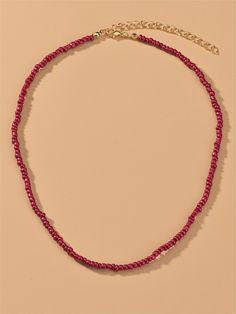 Color: Burgundy Gender: Women Material: PMMA Quantity: 1 piece Style: Vacation IN Length 14.6-17.3 This data was obtained from manually measuring the product, it may be off by 1-2 CM. Simple Beaded Necklace, Simple Beaded Necklaces, Sunglass Chain, Purple Baby, Butterfly Decorations, Glasses Chain, Bead Charm Bracelet, Pearl Types, Heart Decorations