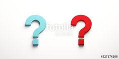 two red and blue question marks next to each other on a white background - free image 34971