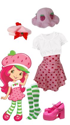 a group of children's clothing and accessories including shoes, hats, socks and boots