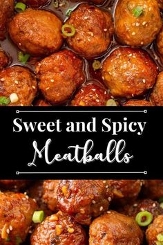 sweet and spicy meatballs with sesame seeds