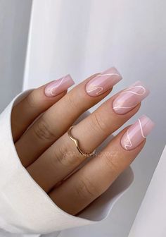 Fake Nails With Glue, Short Acrylic, Pink Nail, Pedicure Nail Art, Neutral Nails, Stick On Nails, Classy Nails, Chic Nails