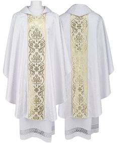 The chasuble is made of high-quality fabric.  The stole include. We have been on the market since 2010 As a producer, we can guarantee you the high quality of the materials used and the workmanship. The fabric was made by a Polish company that specializes in producing materials for liturgical vestments.  A woven chasuble is a very interesting alternative to an embroidered chasuble, as it is less expensive and still looks elegant, while being easier to care for. It can be washed in a washing machine and there is no need for a professional laundry, which saves time and money. In a word, it is more practical. Standard Size: Length:130 cm / 51 inch Width:150 cm / 59 inch LINED Liturgical Vestments, Poland, Quality Fabric, Home And Living, High Quality, Fabric