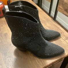 Black, Sparkled Jessica Simpson Ankle Boots With Slight Heel; Brand New, Never Worn, Size 8. Jessica Simpson Sparkle Boots, Black Sparkles, Black Sparkle, Jessica Simpson Shoes, Shoes Brand, Jessica Simpson, Shoe Brands, Bootie Boots, Ankle Boots