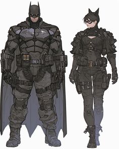 the batman and catwoman costume is shown in this drawing, which shows how they are dressed