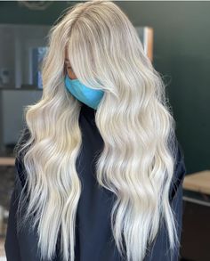 Icy Blonde Long Hair, Icy Long Blonde Hair, Full Dyed Blonde Hair, Blond Blond Hair, Blondes With Extensions, Platinum Blonde Hair With Babylights, Platinum Blonde Hair With Extensions, Icy Bright Blonde Hair, Blonde Bright Hair