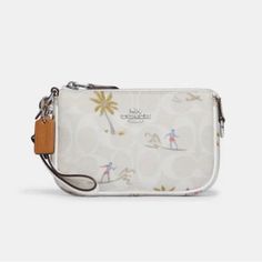 100% Authentic Or Money Back Guarantee !!! Coach Ck385 Nolita 15 In Signature Canvas W/ Hula Print Silver/Chalk/Glacier White Multi Signature Coated Canvas And Smooth Leather Two Credit Card Slots Zip-Top Closure, Fabric Lining Handle With 4 1/2" Drop 6" (L) X 4" (H) X 1 1/2" (W) Style No. Ck385 Coach White Pouch Wallet, White Coach Wallet Pouch, Trendy White Pouch Wallet, Trendy White Clutch, White Wallet With Removable Pouch, White Travel Wallet With Removable Pouch, White Pouch Wallet With Zipper, White Zipper Pouch Wallet, White Clutch For Daily Use