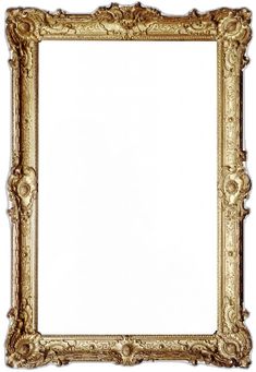 an ornate gold frame on a white background