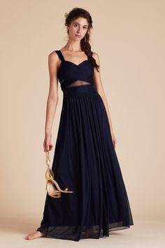 Navy bridesmaid dress under $100 by Birdy Grey. Elsye cutout bridesmaid gown. Classic Bridesmaids Dresses, Chic Bridesmaid Dresses, Navy Blue Bridesmaids, Mesh Bridesmaids Dress, Navy Bridesmaids, Navy Blue Bridesmaid Dresses, Birdy Grey, Navy Bridesmaid Dresses, Column Skirt