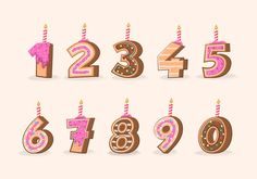 birthday candles are arranged in the shape of numbers