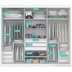 an organized closet with labels on it