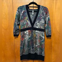 Nwot Unworn. Clean No Flaws Sweater Dress Black, Custo Barcelona, Hooded Dress, Terry Cloth, Drawstring Waist, Dress Black, Black Gray, Blue Grey, Kimono Top