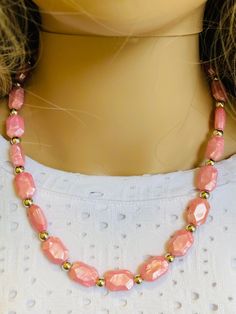 The necklace is 19 inches Pink rectangle swirl beads are 15MM and acrylic Silver beads are acrylic and 8mm Pink Rectangle, Multicolor Bracelet, Sunflower Jewelry, Harry Styles Concert, Pink Beaded, Glass Bracelet, Pink Beads, Silver Bead, Matching Bracelets