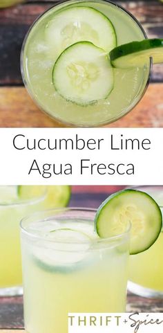 cucumber lime agua fresca is an easy and delicious drink for summer