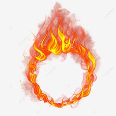 a ring of fire with red and yellow flames on the side, circle, flame, round png and psd