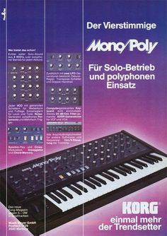 an advertisement for the korg musical instrument system, with instructions on how to use it