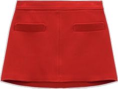 Trendy Red Skirt For Work, Trendy Red Skirt For Workwear, Red Skirt With Pockets For Spring, Red Spring Skirt With Pockets, Trendy Red Mini Skirt For Work, Trendy Red Skirt With Pockets, Chic Red Skort, Red Mini Skirt With Pockets, Red Zara Skirt For Summer