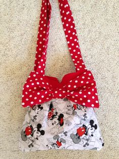 Disney Inspired Handmade Handbag, Mickey and Minnie Mouse Purse, Handmade Purse, Women Accessories, Shoulder Bag, Disney Gifts - Etsy Cute Mickey Mouse Bags For Gifts, Cute Mickey Mouse Bags As Gift, Disney Mickey Mouse Bags For Gifts, Red Minnie Mouse Bag For Gift, Minnie Mouse Bags For Disney Trips, Disney Minnie Mouse Bag, Diy Pouch No Zipper, Minnie Mouse Purse, Spring Purses