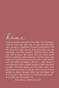 a pink background with the words home written on it