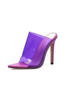 New Arrival PVC High Heel Mules Slippers Slippers Online, Women Slippers, Heel Mules, Heel Slippers, Summer Events, High Level, Purple Black, Womens High Heels