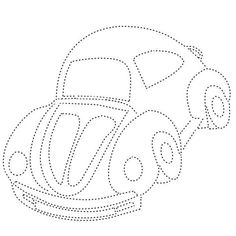 the outline of a car is shown with dotted lines to be used as a coloring page