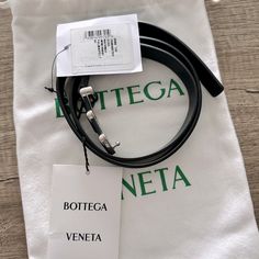 A Trio Of Bottega's Signature Triangular Buckles In A Polished Silvertone Finish Adds Geometric Edge To This Rich Leather Belt. Adjustable Buckle Silvertone Hardware Leather Made In Italy Width .75” Black Leather Belt, Bottega Veneta, Leather Belt, Silver Tone, Black Leather, Buckle, Women Accessories, Italy, Brand New