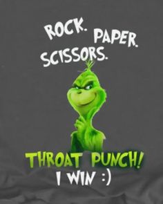 an image of the grin face on a t - shirt that says rock paper scissors throat punch