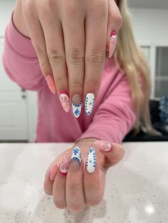 Vacation nail inspo Class Azul Nails, Christmas Beach Nails, Simple Vacation Nails, Cruise Nails Caribbean, Bahamas Nails, Utah Nails, Coastal Nails, Azul Nails, California Nails