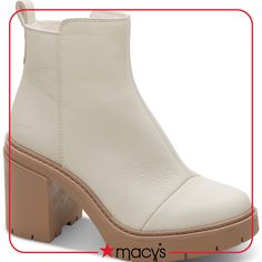 in stock Trendy Leather Spring Booties, Trendy Leather Heels With Padded Ankle, Spring Ankle-high Heels With Lug Sole, Trendy Leather Platform Booties, Trendy Leather Booties Medium Width, Trendy Leather Booties, Spring Leather Platform Booties, Chic Leather Booties With Padded Ankle, Chic Spring Heels With Lug Sole