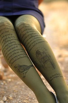 Women Clothing Tights Printed tights The Secret Garden | Etsy Green Tights, Printed Tights, Va Va Voom, The Little Prince, Edgar Allan Poe, Unique Items, Secret Garden, Outfits For Teens, Lehenga