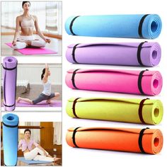 yoga mat with various colors and sizes to choose from