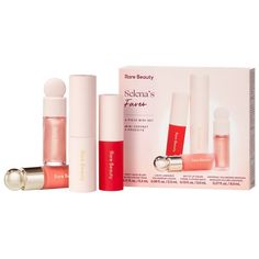 Selena’s Faves 4 Piece Mini Set - Rare Beauty by Selena Gomez | Sephora Rare Beauty Christmas Set, Unrealistic Wishlist, Charlotte Tilbury Pillow Talk, Classy Rooms, Preppy Makeup, Dream Wishlist, Sephora Skin Care, Travel Size Toiletries