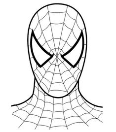 a spiderman face with eyes drawn in black and white