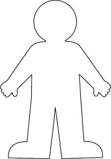 the outline of a person standing with his arms spread out and hands extended in front of him