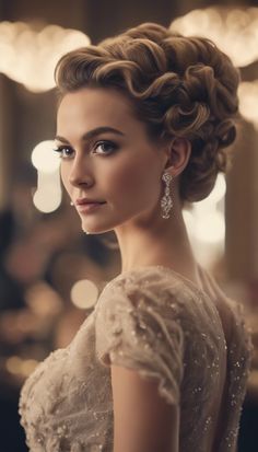 25+ Updo Hairstyles For Prom With Bangs » Hairstylester Updos For Long Hair Vintage, Bridgerton Updo Hairstyles, Victorian Updo Hairstyles, Vintage Wedding Hair Updo, Hairstyles For Prom With Bangs, Masquerade Ball Hairstyles, Vintage Updo Hairstyles, Fairytale Hairstyles, Bridgerton Hairstyles