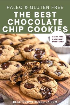 the best chocolate chip cookies with text overlay